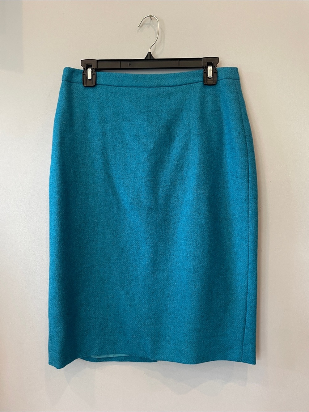 Pure Collection Teal Wool Pencil Skirt